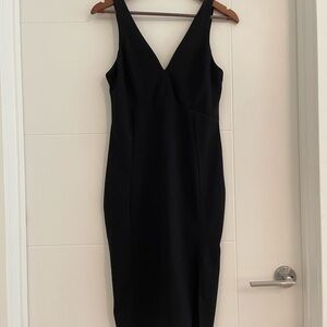 Lulu's Iconic Moment Black Bodycon Midi Dress V-Neck Sleeveless